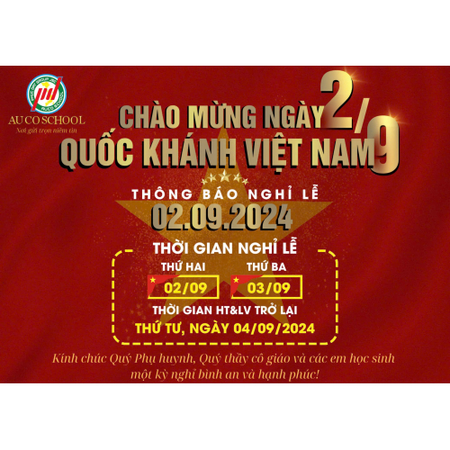 Thông báo nghỉ lễ 2.9.2024